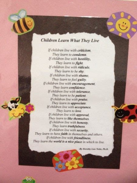 Children Learn What They Live By Dr Dorothy Law Nolte