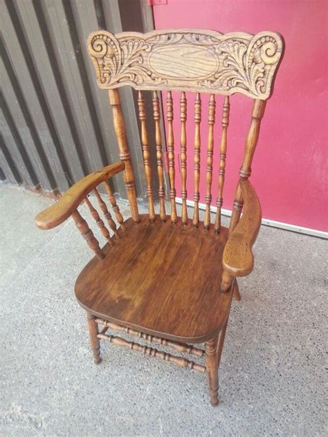 Press Back Chair Early American Stain And Lacquer Topcoat Antique