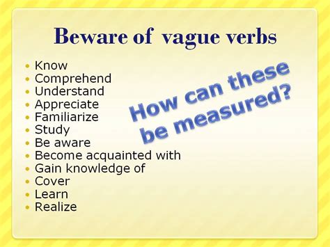 Verbs To Avoid In Writing Learning Outcomes Uthm Fun Learning