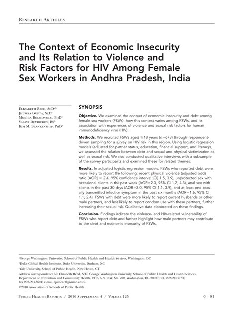 Pdf The Context Of Economic Insecurity And Its Relation