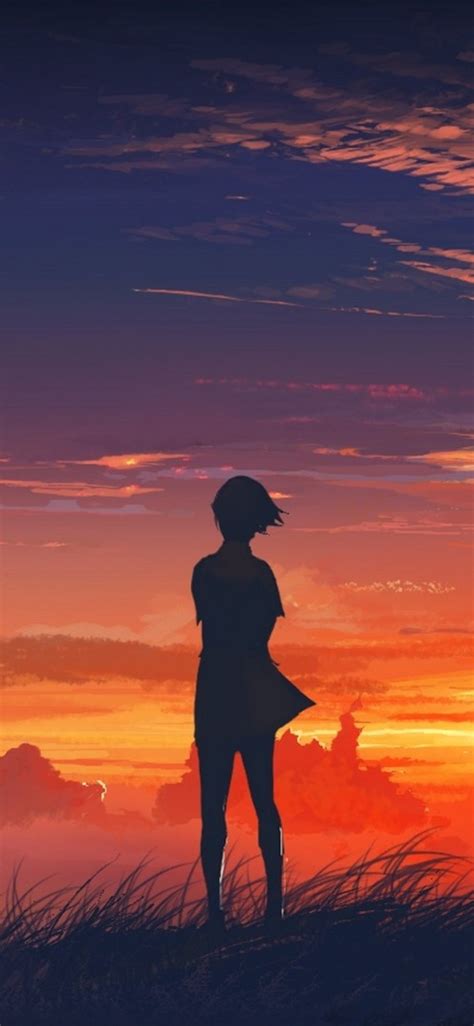 1125x2436 Anime Girl Artistic Sunset Iphone Xsiphone 10iphone X Hd 4k