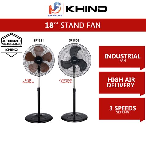 Khind 18 Industrial Stand Fan Aluminum Sf1803b Sf1821 Shopee Malaysia