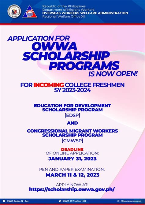 Pia Owwa 12 Opens Application For Sy 2023 2024 Scholarship Programs