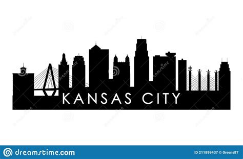Kansas City Skyline Silhouette Stock Vector Illustration Of