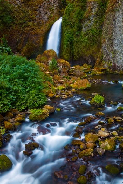 Cascades Of Wahclella Falls Wahclella Falls Columbia River Gorge