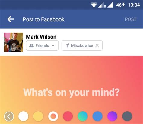 Facebook Brings Colored Backgrounds To Statuses