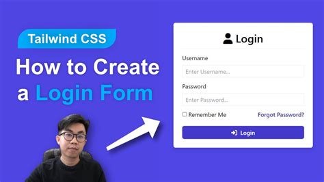 How To Make Login Page Using Tailwind Create Login Form Using
