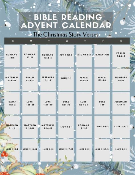 25 Christmas Printable Advent Calendar Bible Verses With Advent Cards