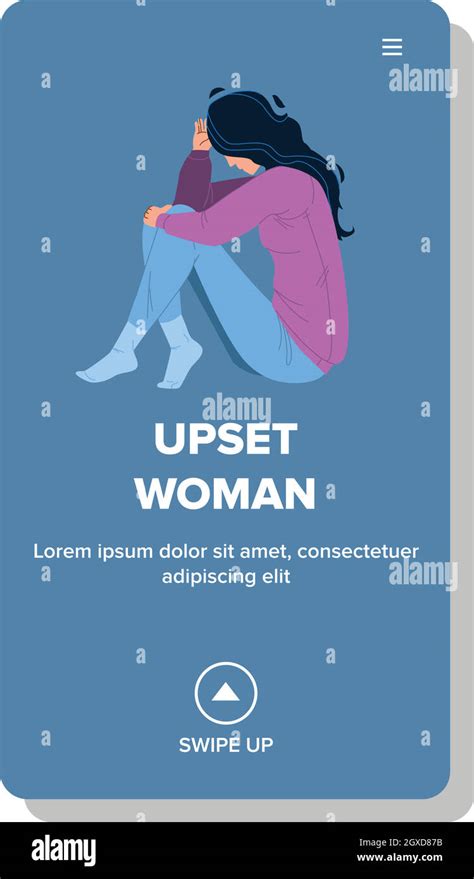 Upset Woman Feeling Depressed And Stressed Vector Stock Vector Image