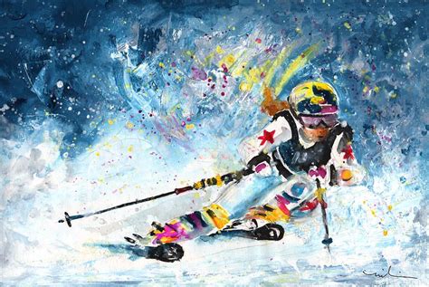 Skiing 03 Painting By Miki De Goodaboom Sports Art Ski Art Sports