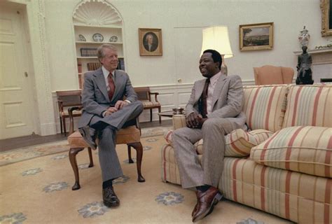 Jimmy Carter Chatting With Hank Aaron Photograph By Everett Fine Art America