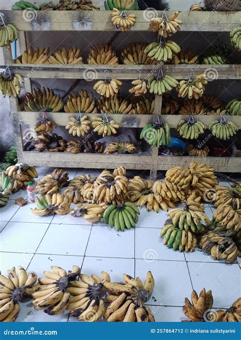 Various Types Of Bananas Are Sold In The Market Stock Photo Image Of