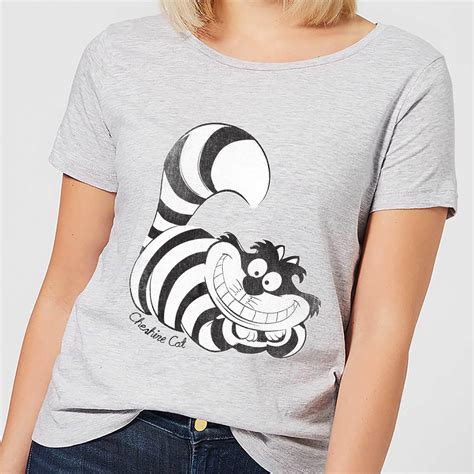 Disney Cotton Alice In Wonderland Cheshire Cat Mono T Shirt In Grey