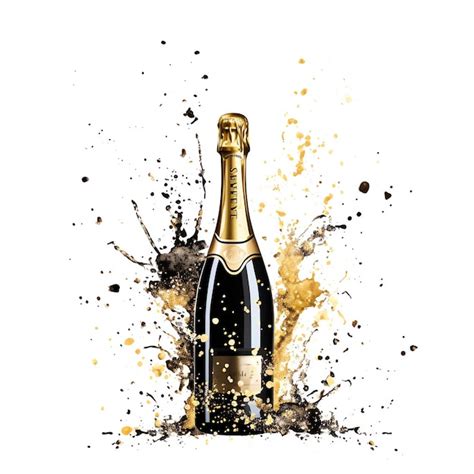 Premium Photo Beautiful Champagne Bottle Popping Open With Confetti