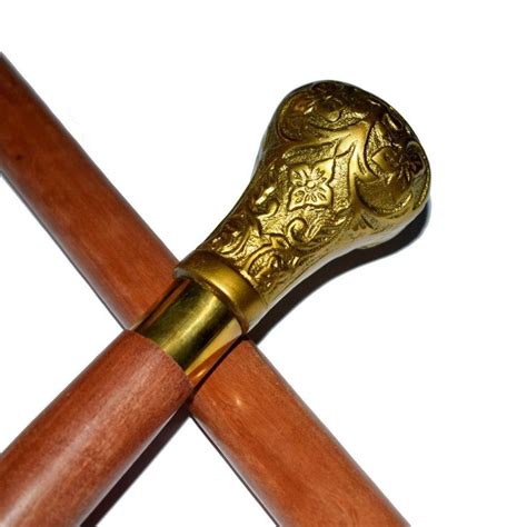 Brass Designer Vintage Designer Handle Cane Walking Stick Walking Cane