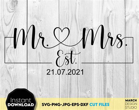 Mr And Mrs Svg Mr And Mrs Sign Svg Mr And Mrs Svg Wedding Svg Just Married Svg Svg Files For
