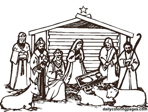 Nativity Scene Line Drawing At Explore Collection