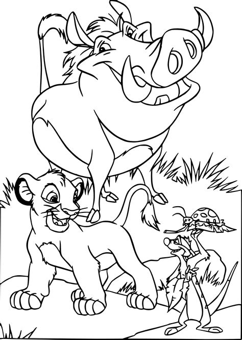 Coloriage Pumba Simba Timon à imprimer