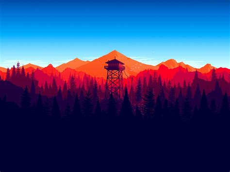 1024x768 Firewatch Forest Mountains Minimalism 4k Wallpaper1024x768