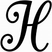 Fancy Cursive black Letter H free image download