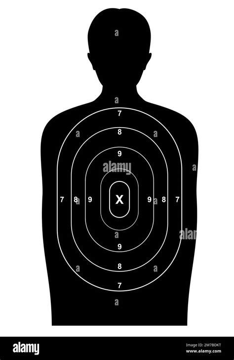 Human Shot Target Gun Bullet Silhouette Man Vector Shooting Range