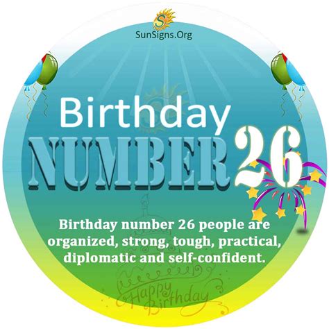 People like you are understanding and reliable. Birthday Number 26 - Born On The 26th Day Of The Month ...