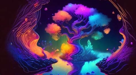 368x448 4k Ai Art Neon Tree 368x448 Resolution Wallpaper Hd Artist 4k