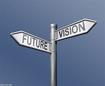 future vision road sign on blue background - SageFox PowerPoint Images