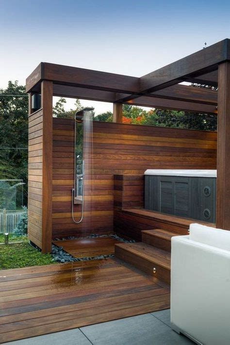 30 Affordable Outdoor Shower Ideas To Maximum Summer Vibes Hot Tub Backyard Hot Tub Garden