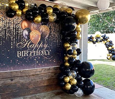 Buy Beaumode Diy Black And Gold Balloon Garland Arch Kit For 30th 40th