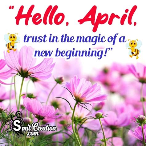 Hello April New Beginning Status Photo