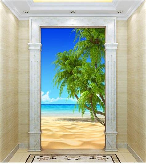 3d Room Wallpaper Porch Custom Mural Photo Beach Coconut Aegean Sea