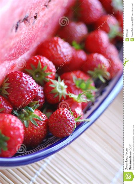 Watermelon And Strawberries Stock Image Image Of Diet Ingredients