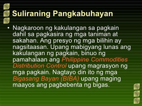Mga Suliranin Ng Pilipinas Pagkatapos Ng Ikalawang Digmaang Pandaigdig
