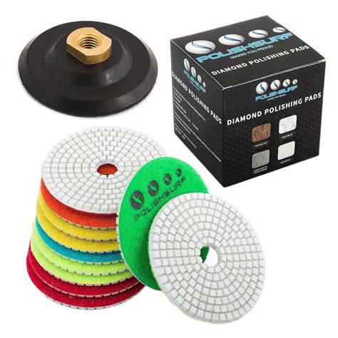 Diamond Polishing Pads 4 Inch Wetdry Set Of 111 Backer Pad For