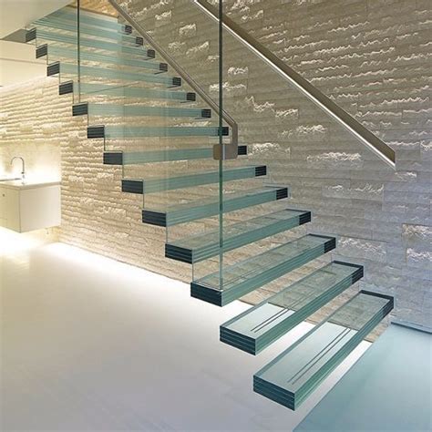 Modern Float Straight Glass Staircase Pr L06 Glass Stairs Design