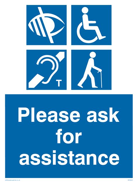 Please Ask For Assistance Sign From Safety Sign Supplies
