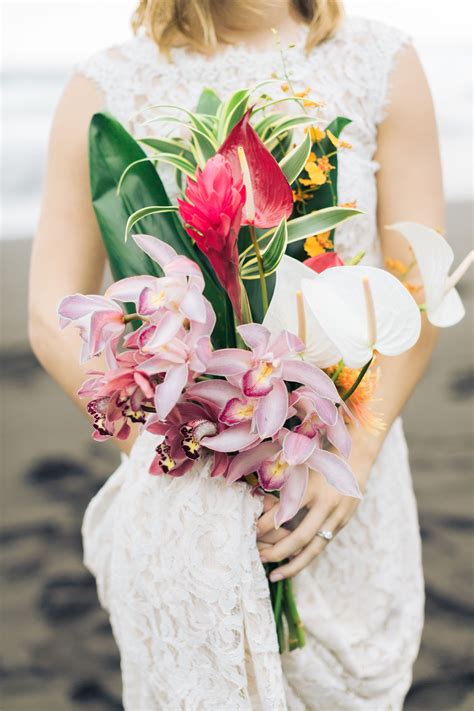 Tropical Beach Wedding Bouquets At Wedding