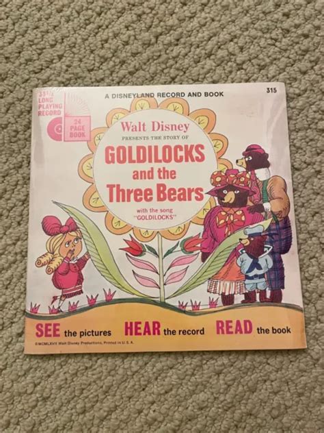 Walt Disney Goldilocks And The Three Bears Disneyland Recor And Book 315 Sealed 60 00 Picclick