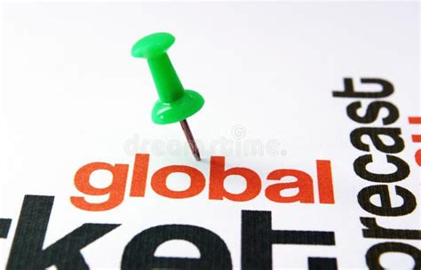 Push Pin On Global Text Stock Image Image Of Connection 177166635