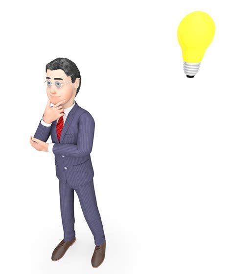 Free Photo Idea Lightbulb Means Think About It And Businessman 3d