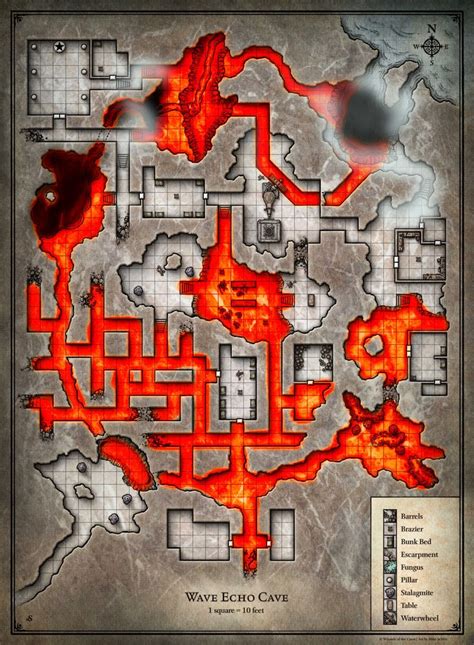 Wave Echo Cave Filled With Lava Tabletop Rpg Maps Fantasy Map Map
