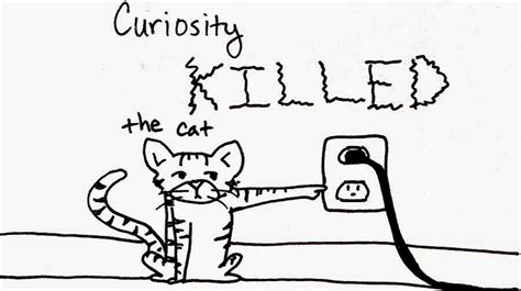 The original form of the proverb, now little used, was care killed the cat. ESL FREAK : Curiosity killed the cat