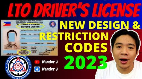 Lto New Drivers License And Restriction Codes Updated Format And Design
