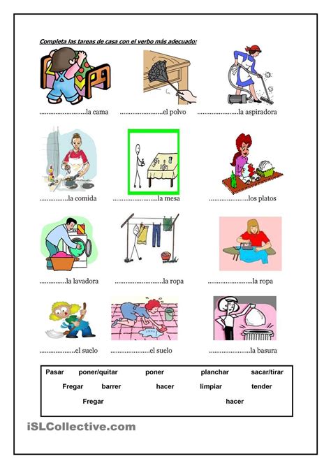 Las Tareas De La Casa Tareas De Casa Actividades Para Clase De