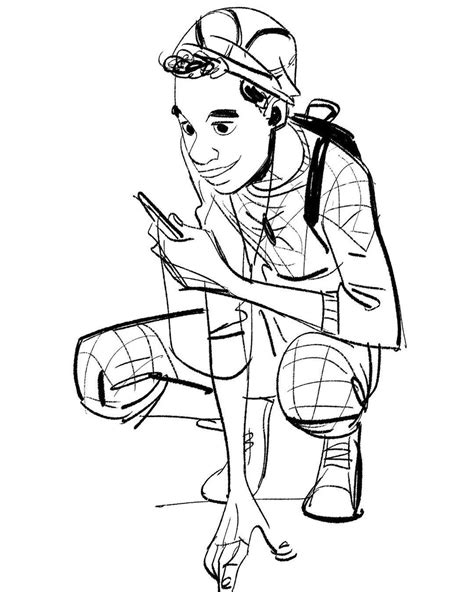 Miles Morales Coloring Pages Young Spider Man Free Printable Coloring