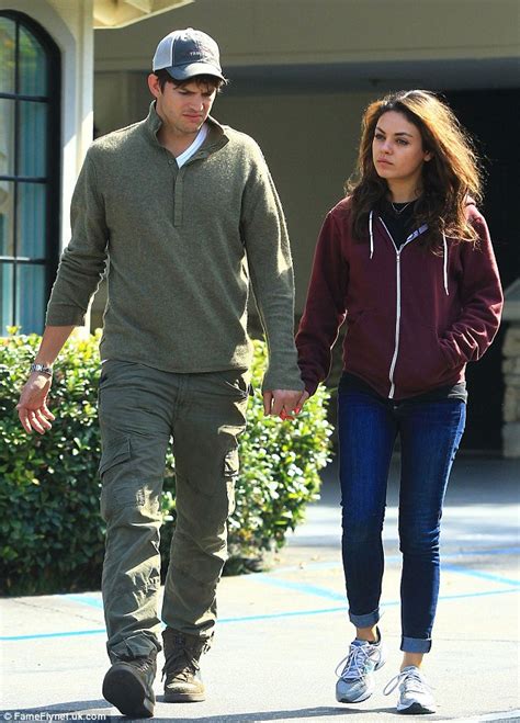 ashton kutcher and mila kunis dress down for casual stroll in california daily mail online