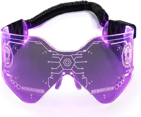 futuristic led visor glasses usb rechargeable 7 colors 4 modes light up flashing
