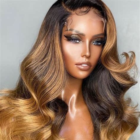 From 22 180 Density UNice 13x4 Lace Front Black With Golden Blonde