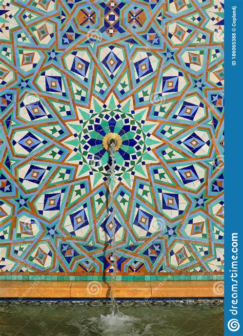 Morocco Casablanca Hassan Ii Mosque Architectural Detail Mosaic